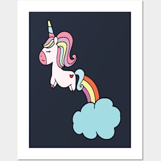 Cute rainbow unicorn Posters and Art